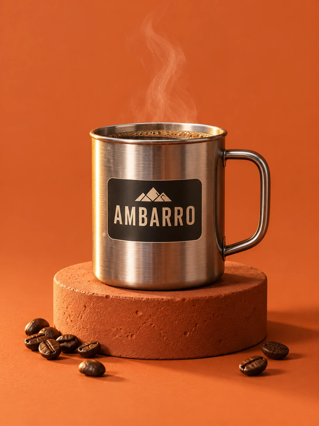 Concepto IA de AMBARRO: producto en estudio sobre color sólido